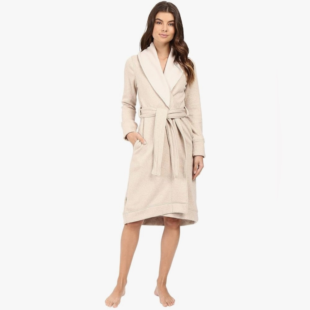 UGG Cozy Loungewear Duffield pocketed Robe in Oatmeal Heather Comfy Cozy Size XS
